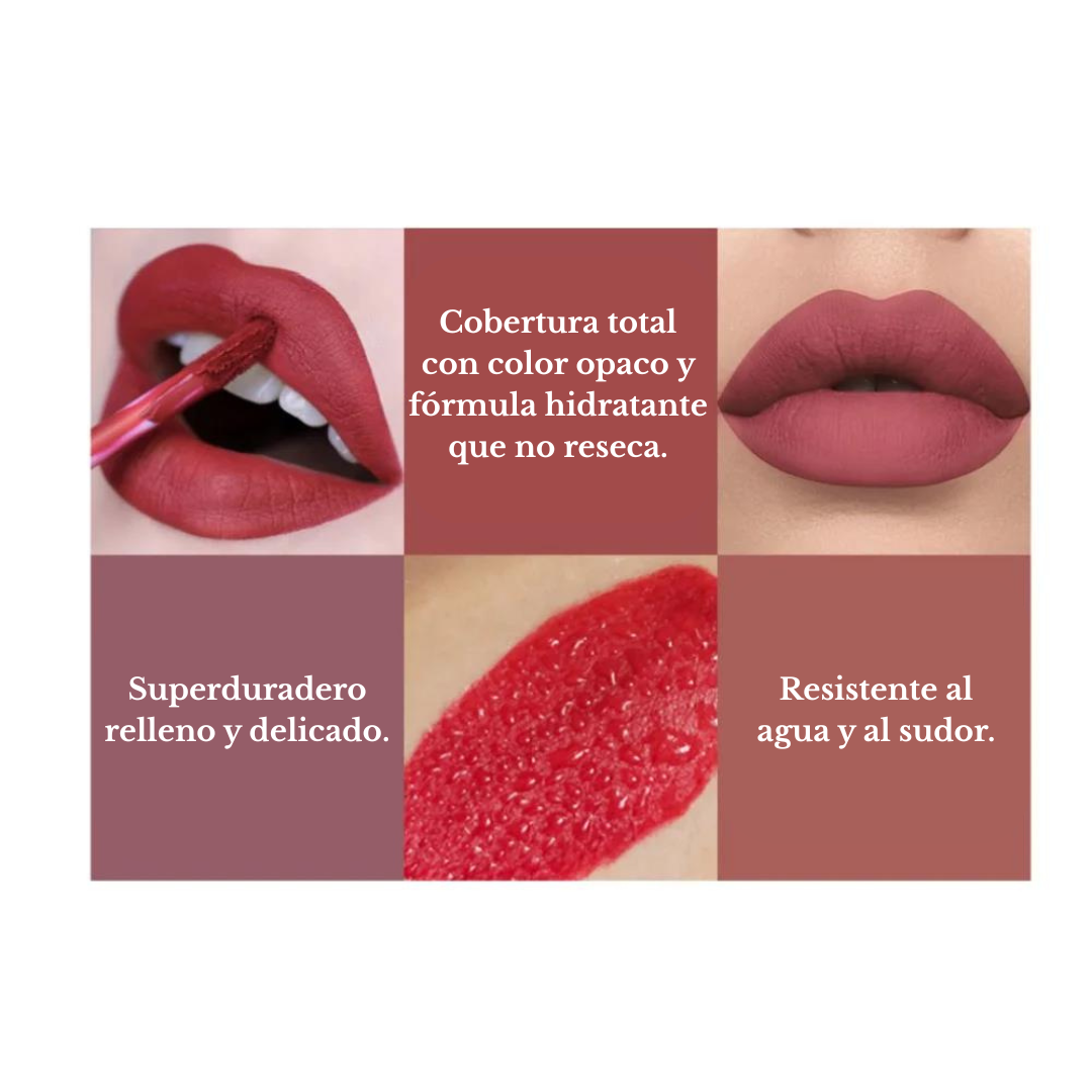 Pack de 6 pintalabios color mate